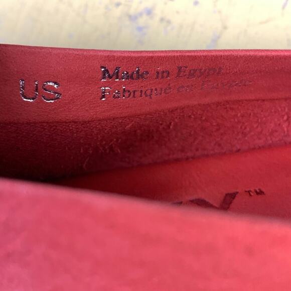 The Flexx Cherry Red leather Peep Toe Low Heel Wedges -  Size 7 - Picture 8 of 9